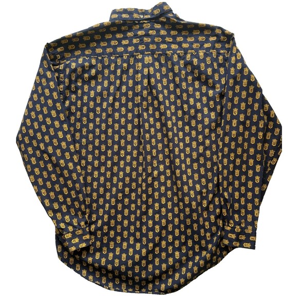 RARE 90s Tommy Hilfiger Shirt Fraternity Style Ivy League AOP VINTAGE Size M - Picture 2 of 10